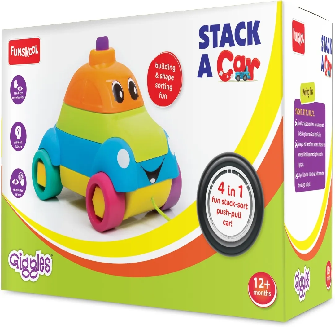 Funskool Giggles Stack A Car Stack it Fit it Pull it