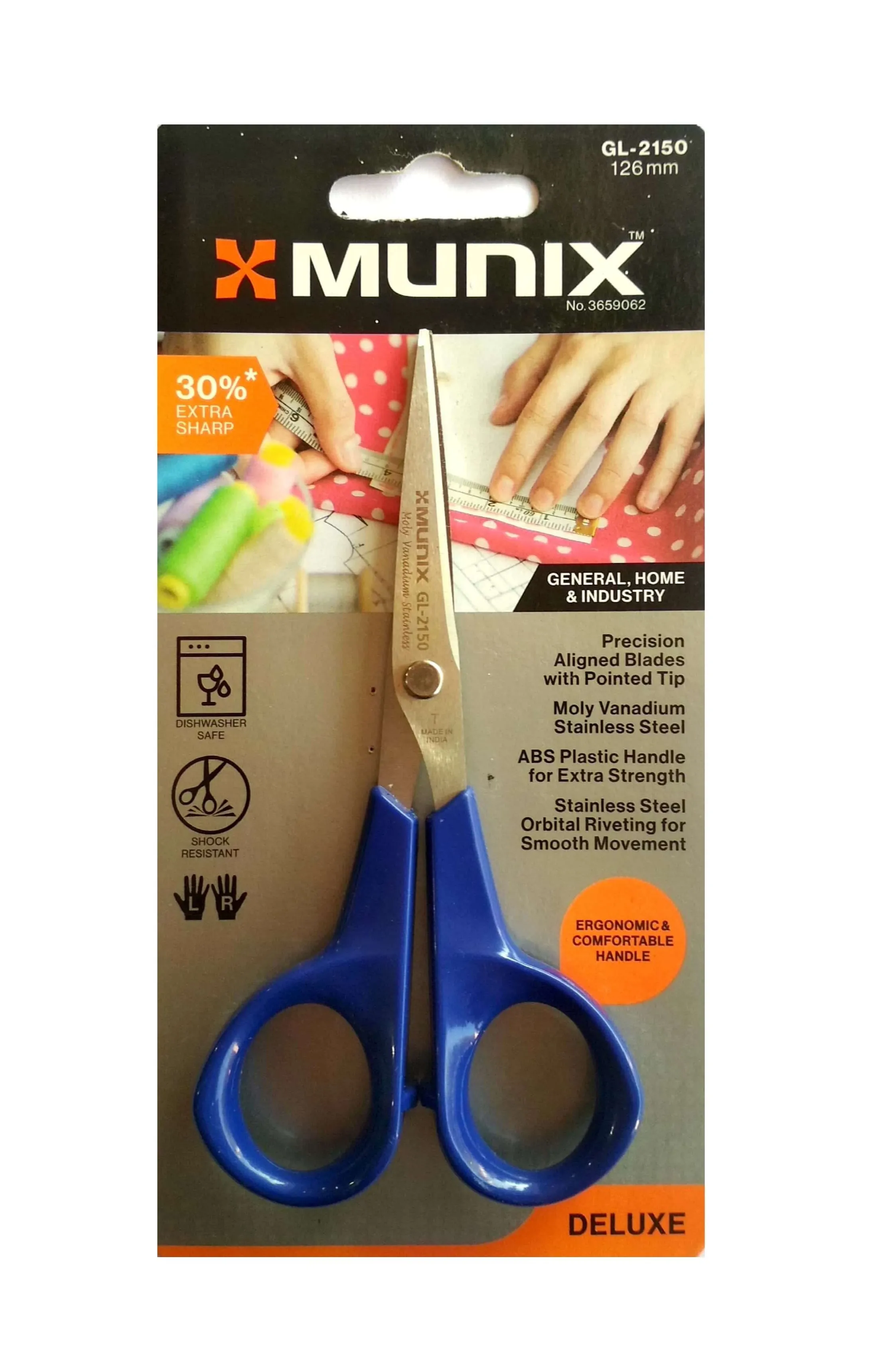 Kangaro Munix Scissors GL-2150  126 mm , ( General, Home & Office ) Pack of 1