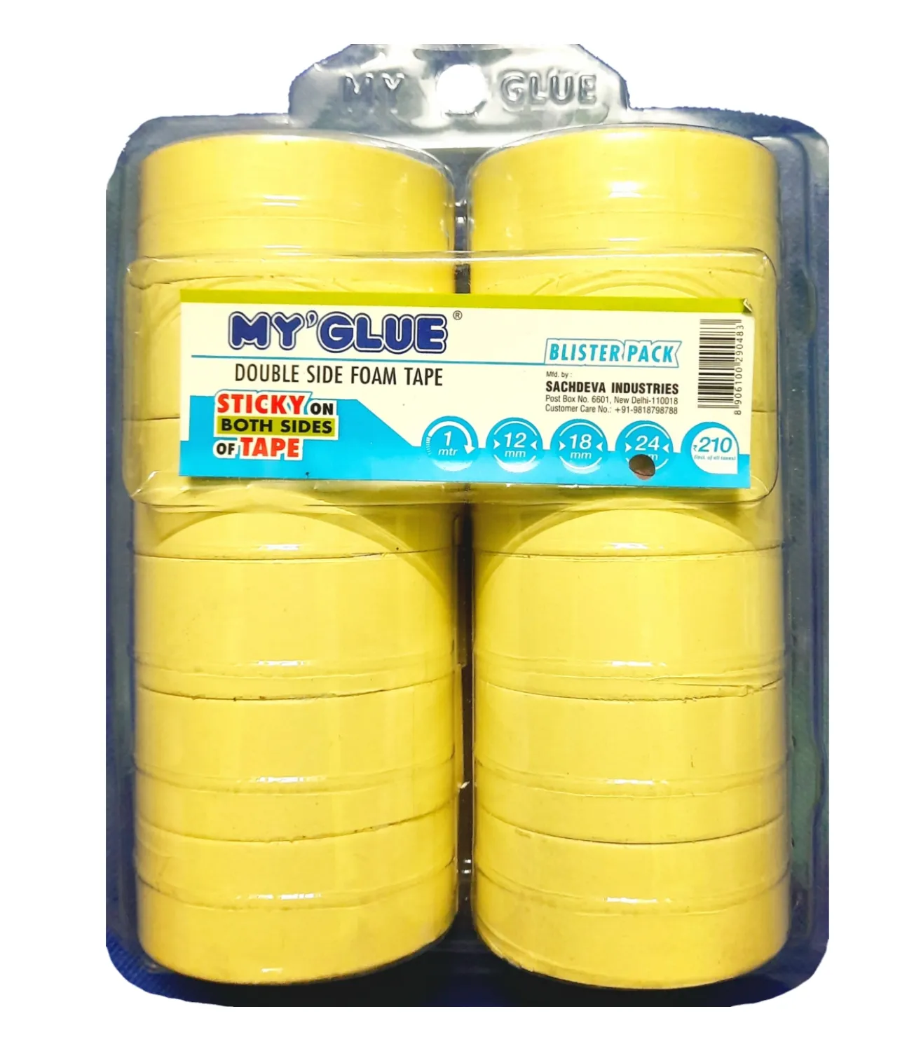 MY GLUE MULTI-PURPOSE DOUBLE-SIDED MOUNTING FOAM TAPE (24 MM X 5 YARDS, PACK OF 12)