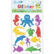 Craft Villa Glister Sparkle Glitter Self Adhesive (Multicolor) Eva Foam Sticker (Water Animals) Stickers for Craft , DIY, Scrapbooking and Decoration etc