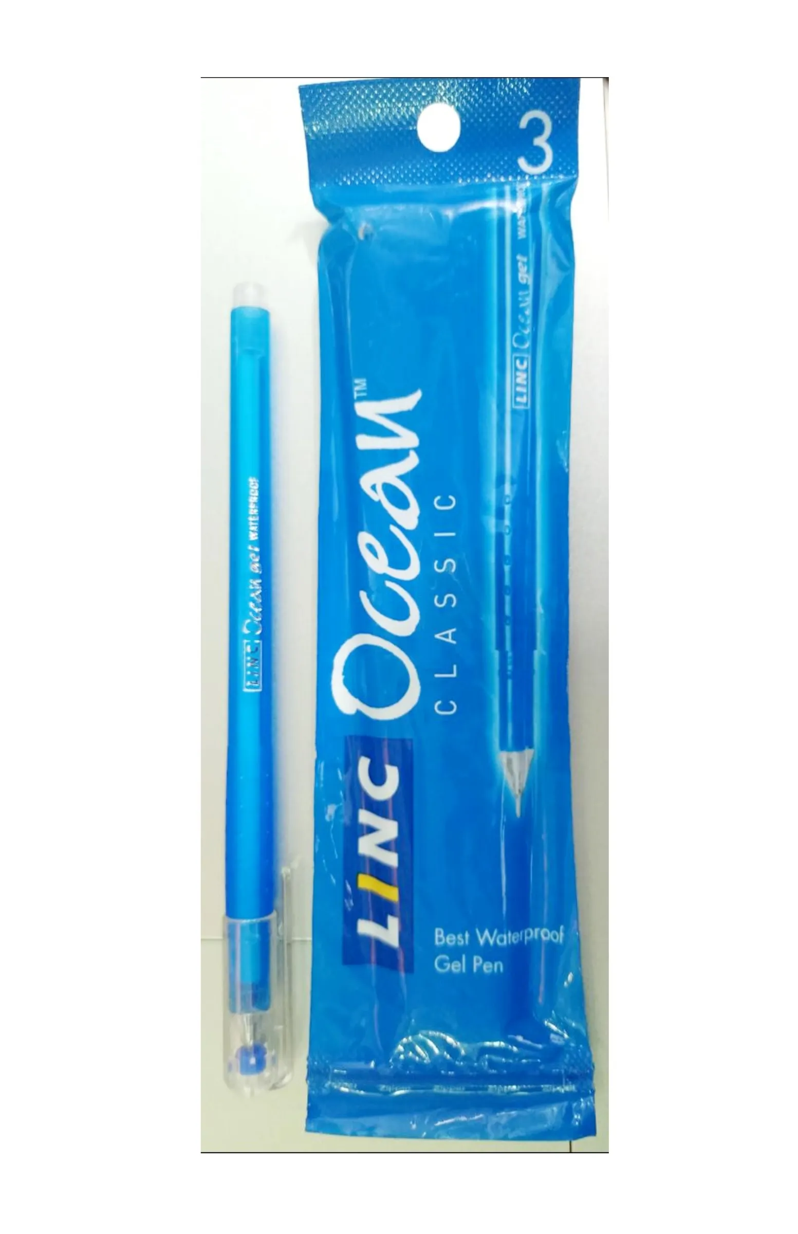 LINC OCEAN CLASSIC GEL PEN, BLUE, PACK OF 3
