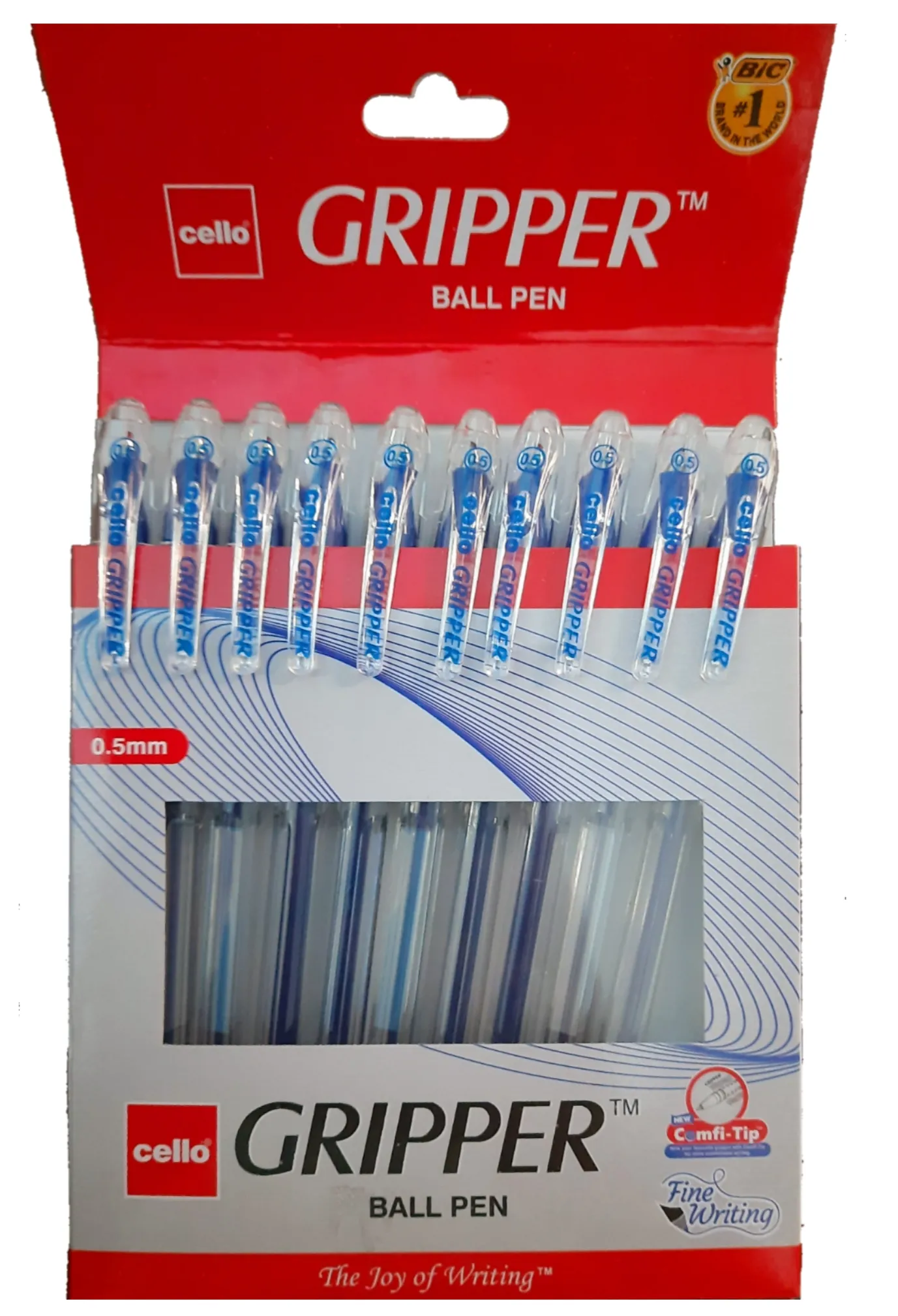 Cello Gripper Ball Point Pen Blue 1 Pack of 10 Pens