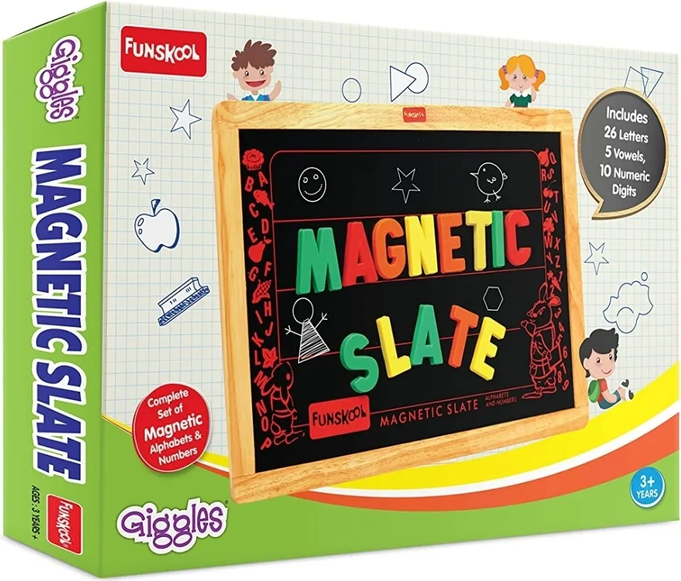 Funskool Giggles Magnetic Slate Complete Set of Alphabets and Numbers