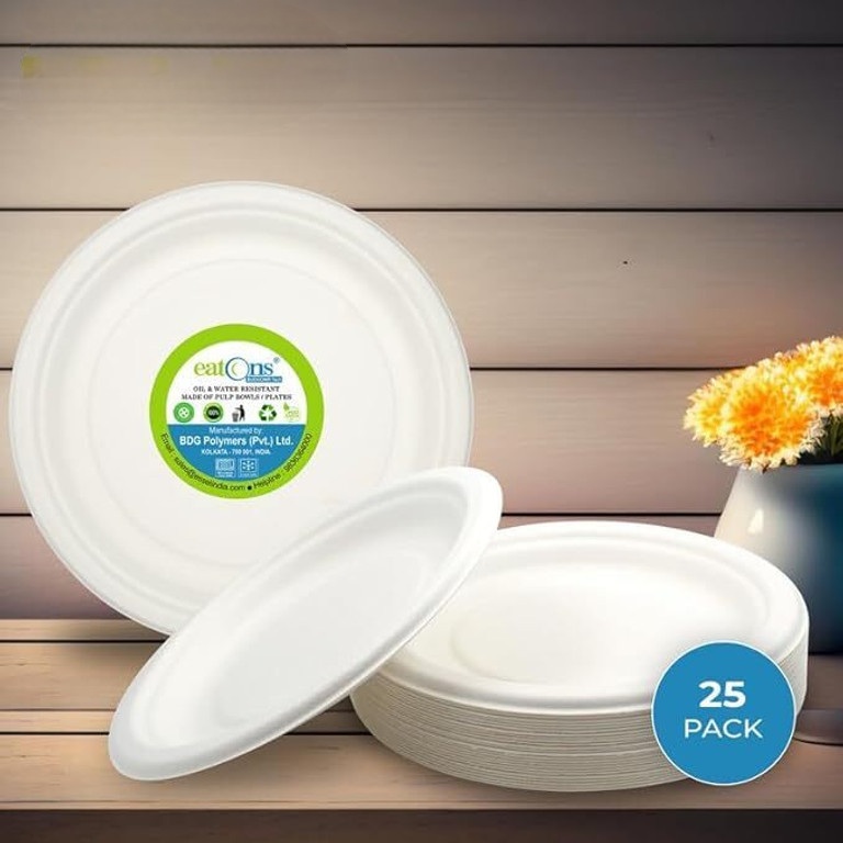 Disposable Bio Degradable Plate  9" Round plate Pack of 25