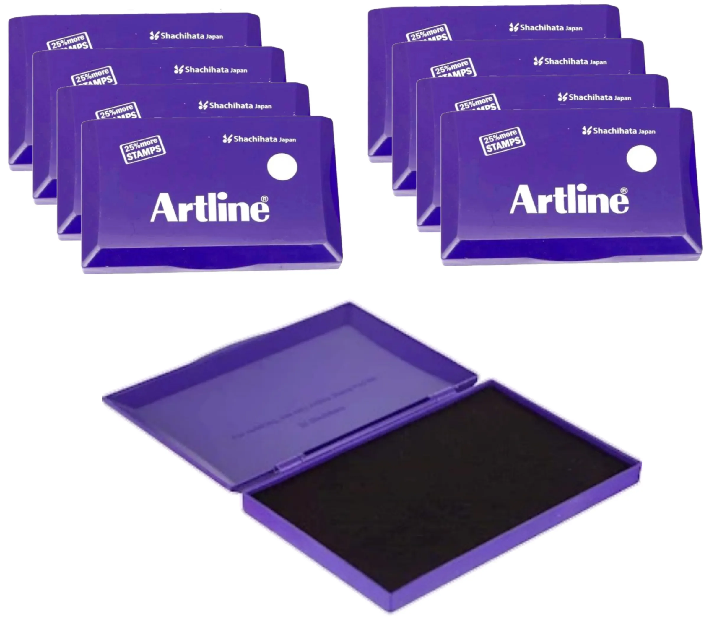 Artline Stamp Pad Small Size 101X61 MM Violet Ink  Pack of 8 Stamp Pad
