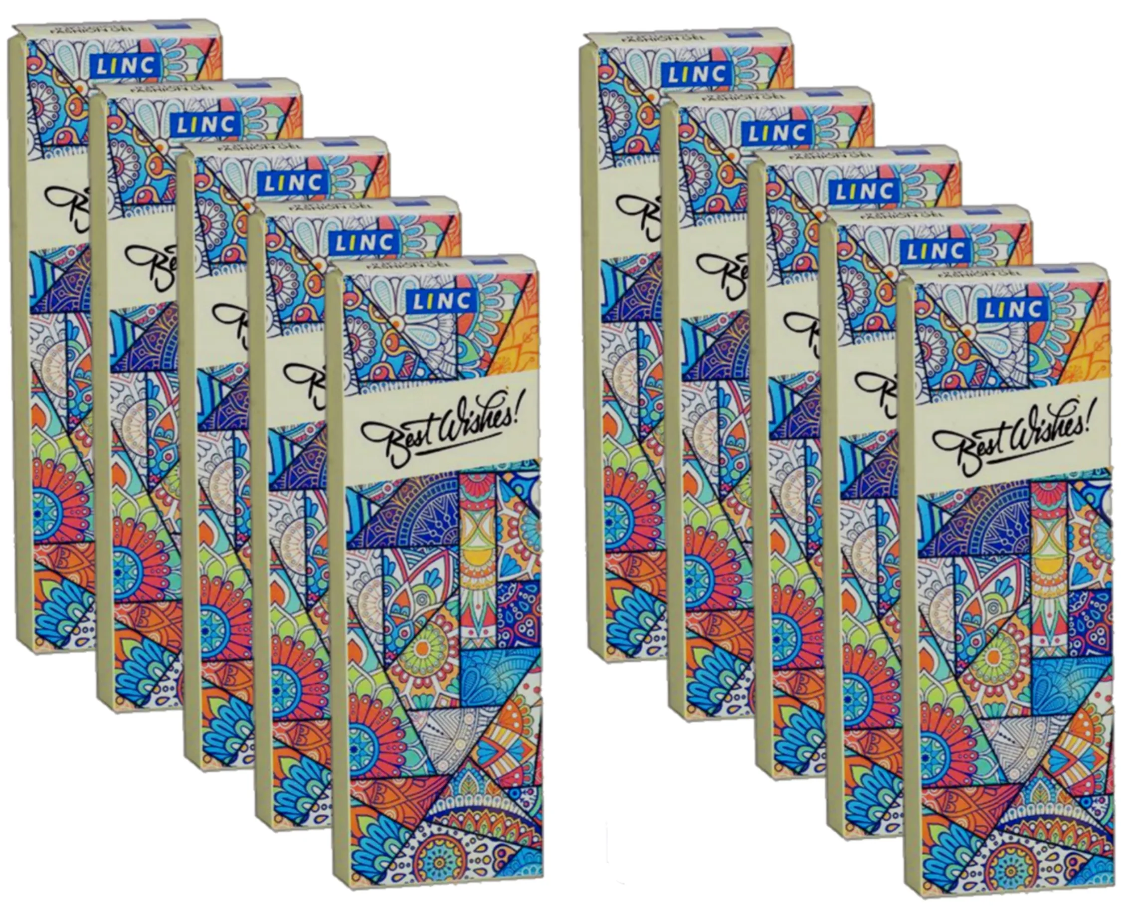 Linc Inklusion Fashion Gel Pen  Assorted Body Colour Blue Gel Pen Pack of 10 Pen
