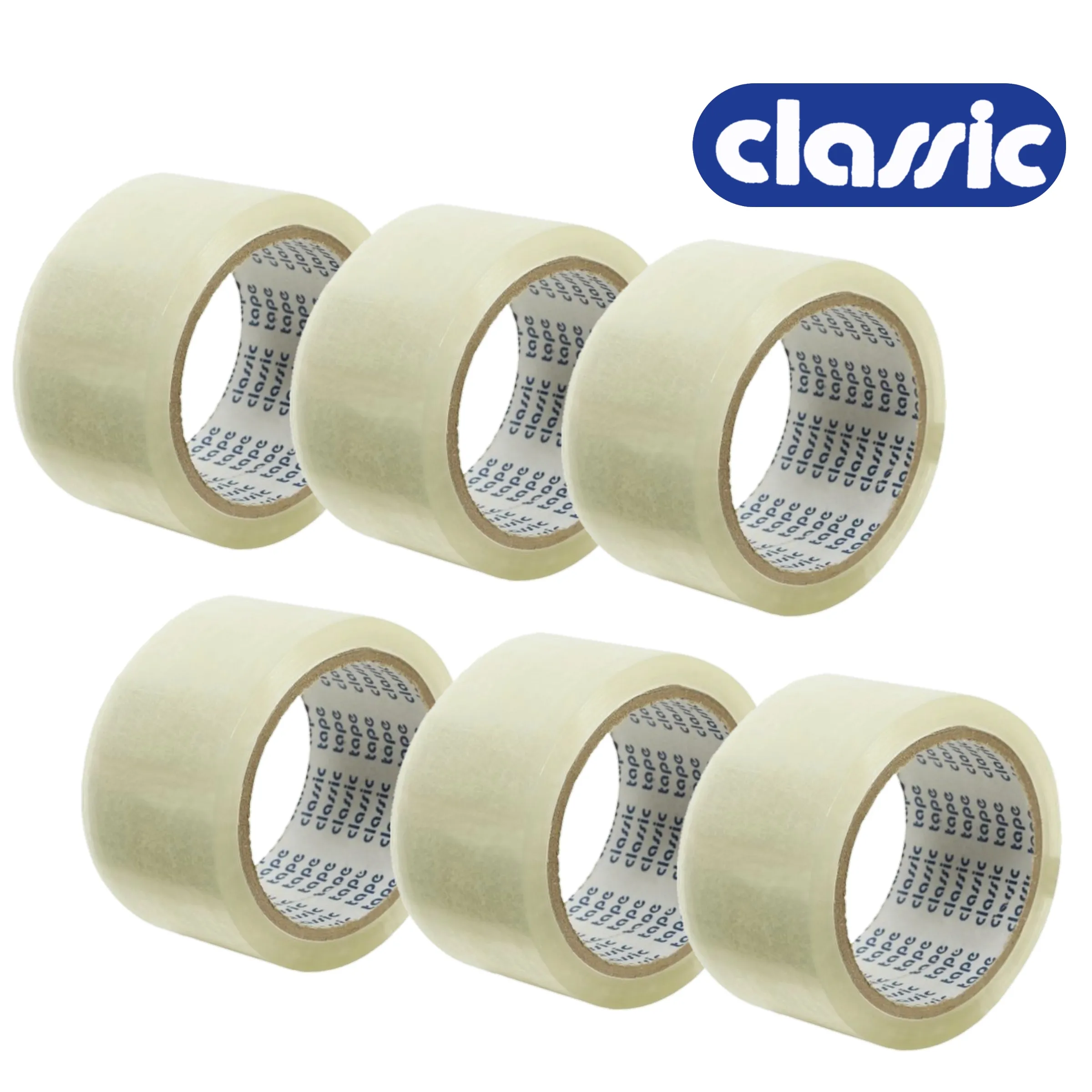 Classic 30 Micron 48 mm/2 Inch Transparent Self Adhesive Tape, Premium Quality, 1 Pack of 6 Roll