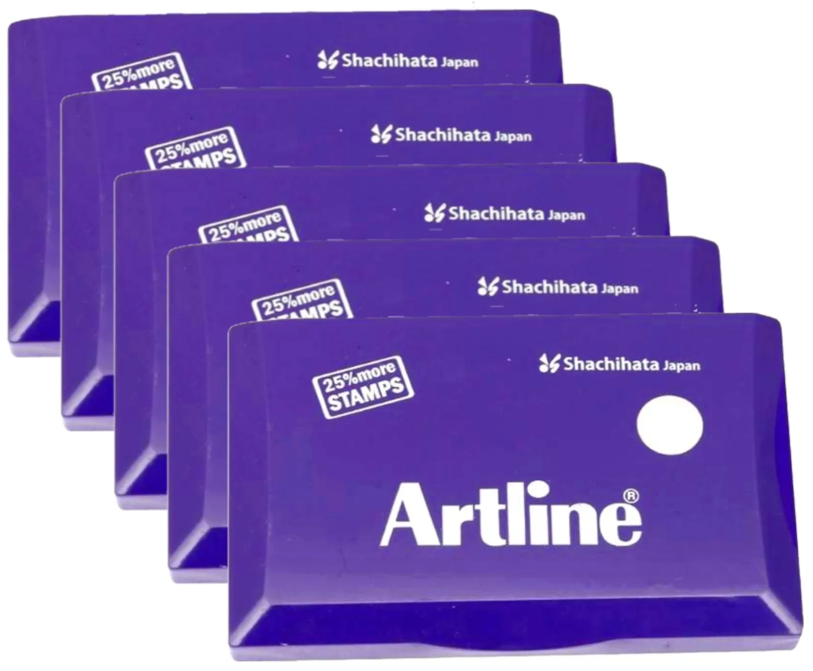 Artline Stamp Pad Medium Size 126X77 MM Violet Ink  Pack of 5 Stamp Pad