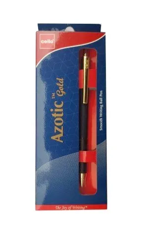 Cello Azotic Gold Ball Pen Smooth Writing Blue Pen Pack of 1