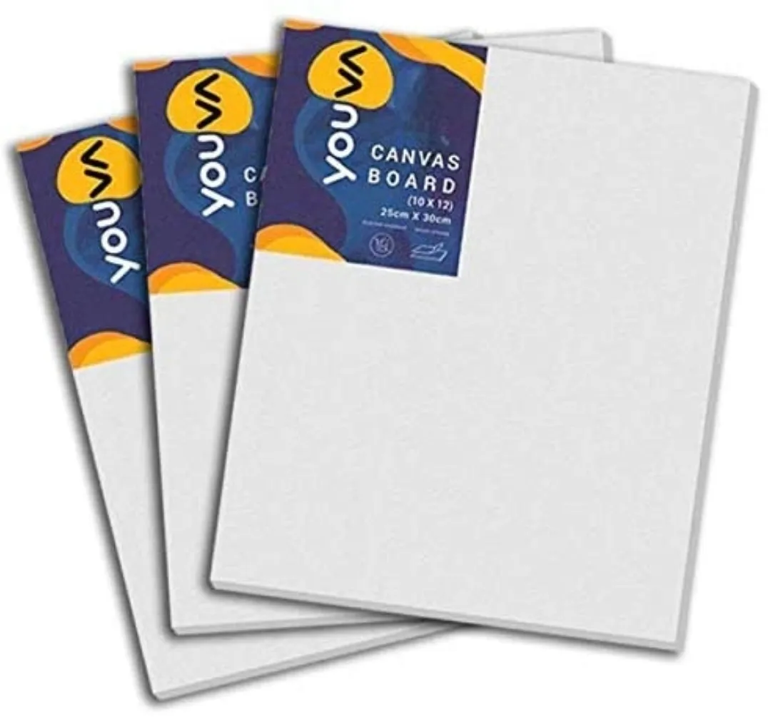 Navneet Youva Canvas Board 10X12 Inch Cotton Medium Grain Canvas Board Set of 3