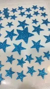 Craft Villa Glister Sparkle Glitter Self Adhesive (Red Color) Eva Foam Sticker (Star Shape) Stickers for Craft , DIY, Scrapbooking and Decoration etc