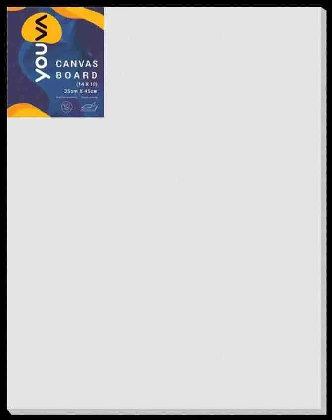 Navneet Youva Canvas Board 14X18 Inch Cotton Medium Grain Canvas Board Set of 1