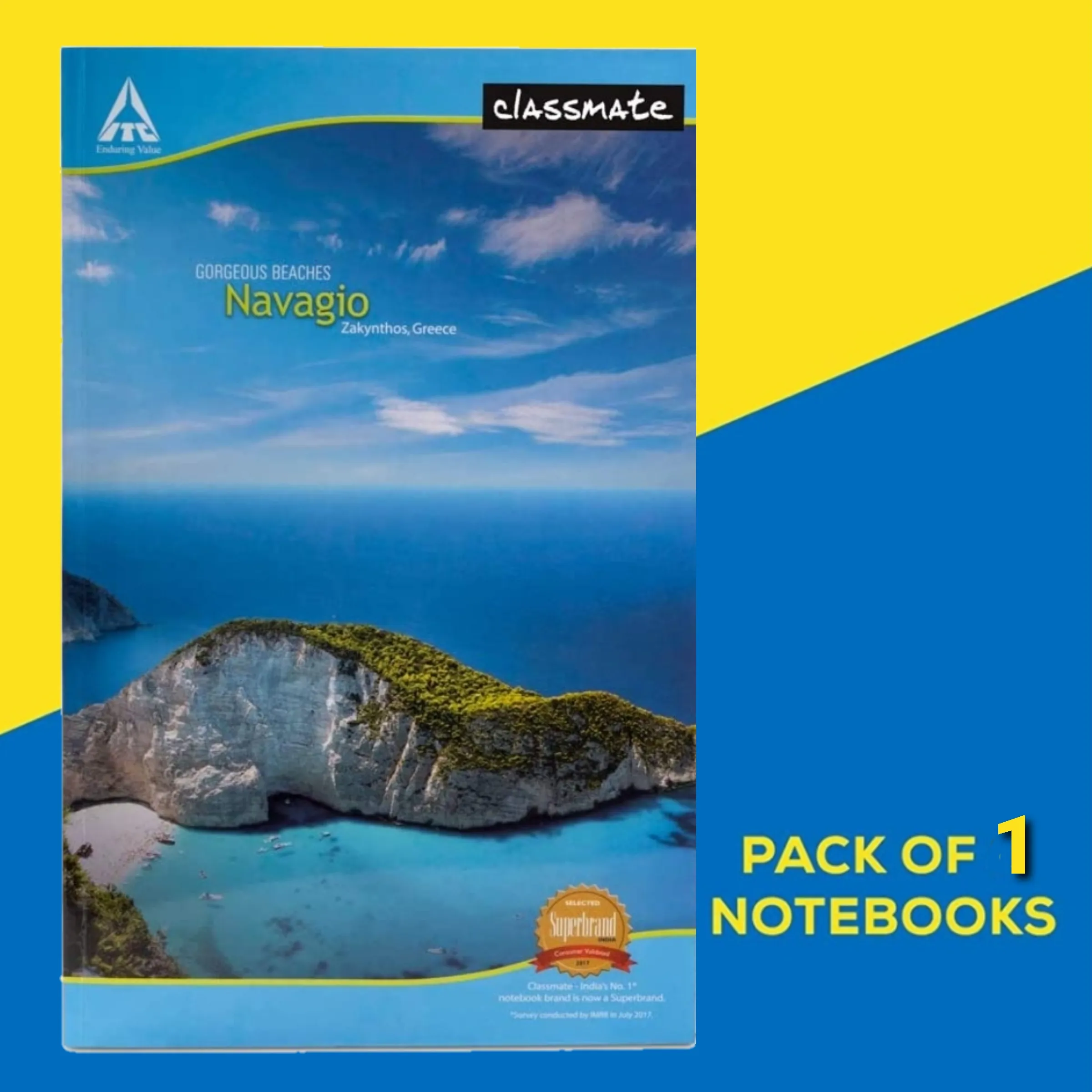 Classmate Long Notebook Single Line 160 Pages 27.2X16.7 cm Hard Cover Pack of 1