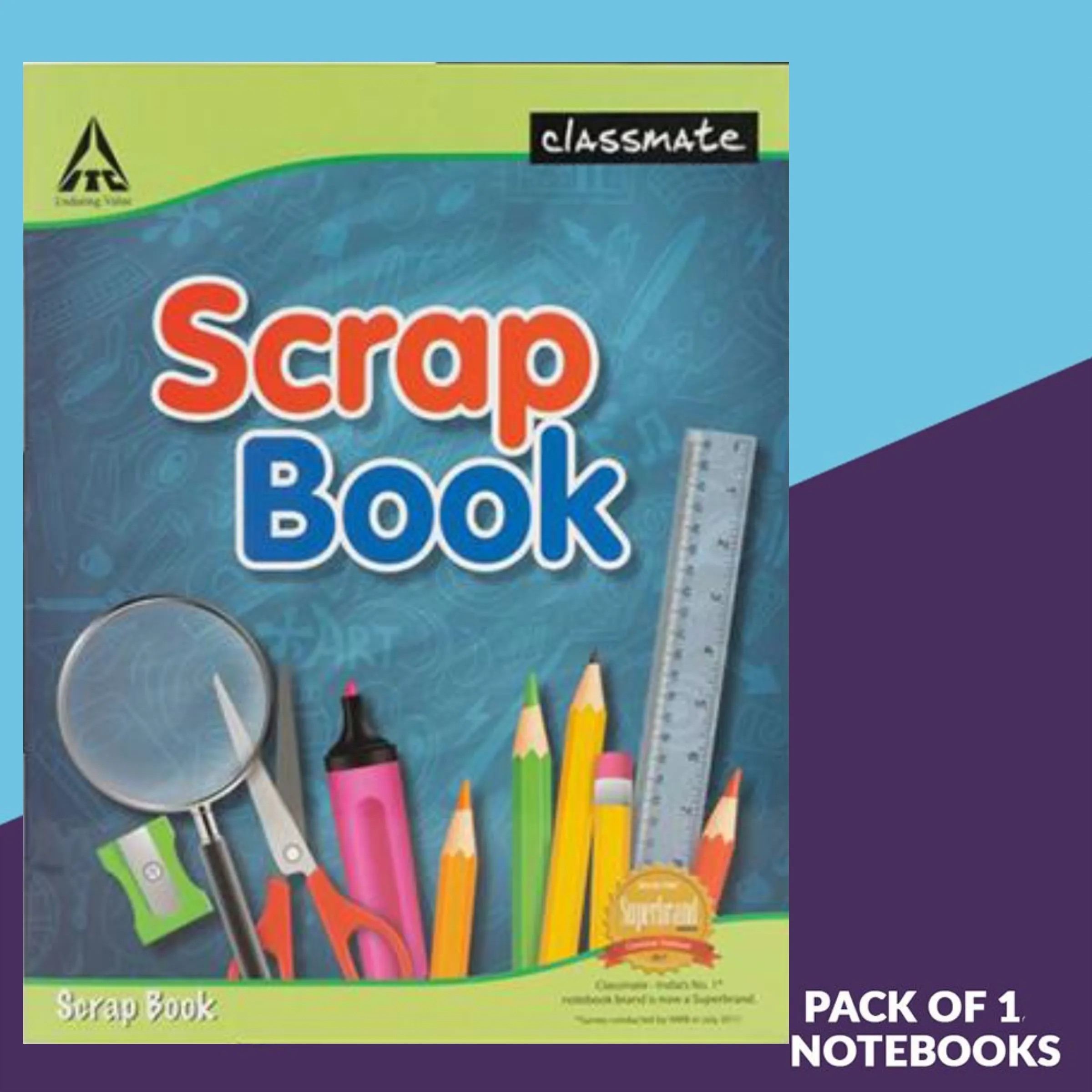 Classmate Scrap Book Soft Cover 36 Pages 28X22 cm Plain and Ruled Pack of 1