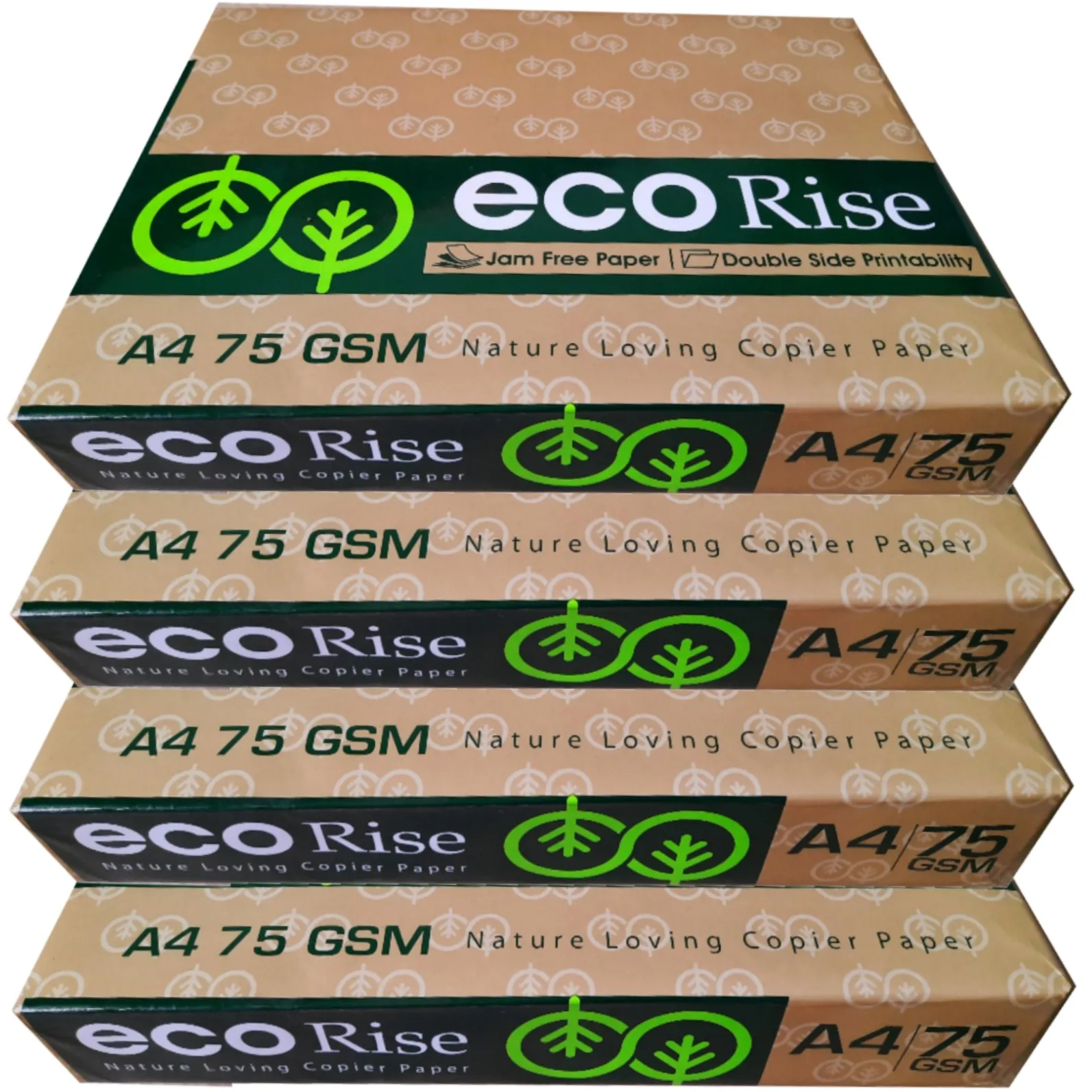 Eco Rise Printing Copy A4 Size JK Paper Eco Tree Friendly 75 GSM 500 Sheet Pack of 4