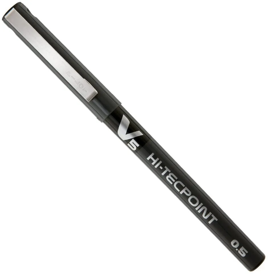PILOT HI-TECPOINT V5 PEN, BLACK ,PACK OF 1