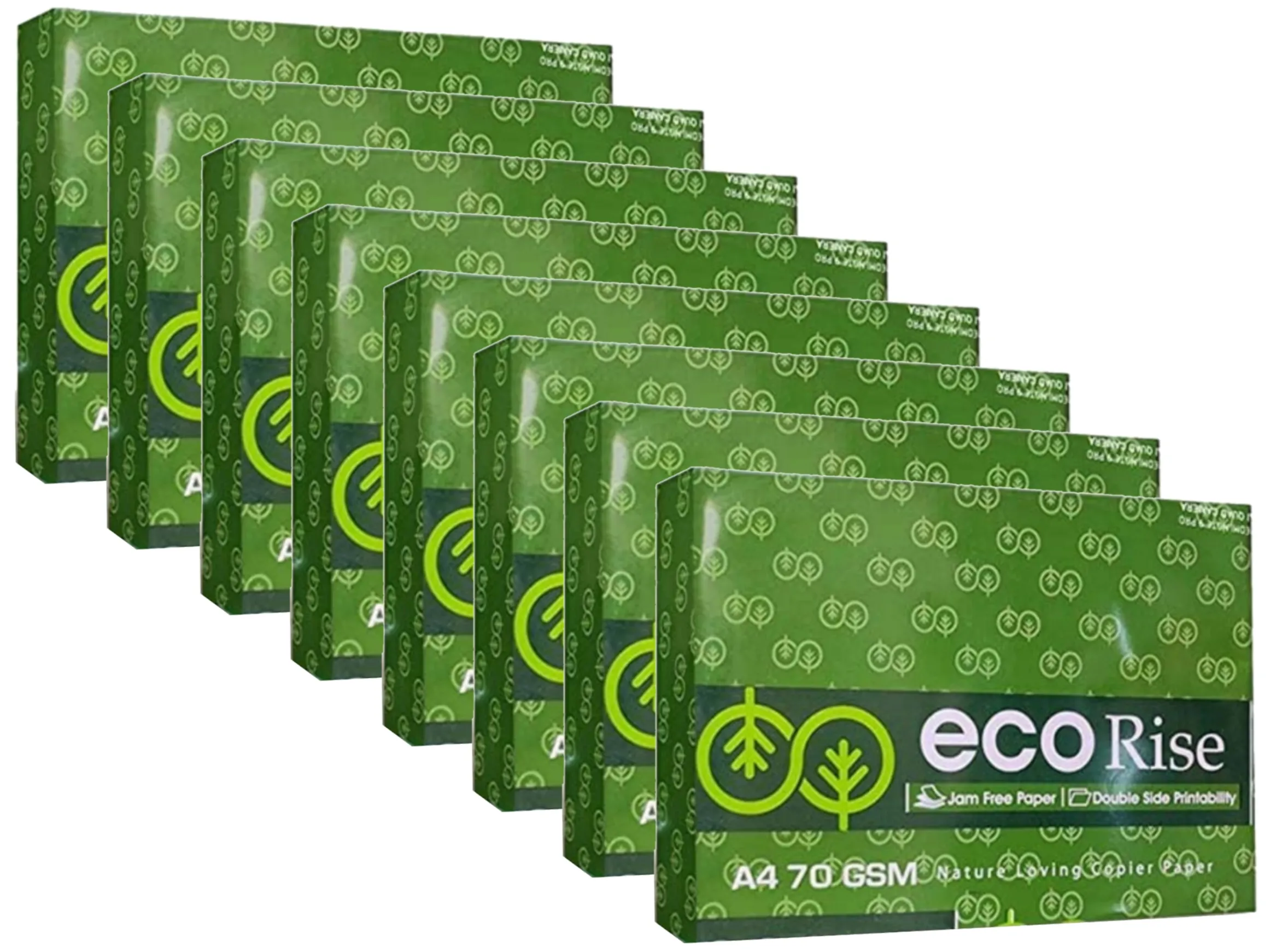Eco Rise Printing Copy A4 Size JK Paper Eco Tree Friendly 70 GSM 500 Sheet Pack of 8