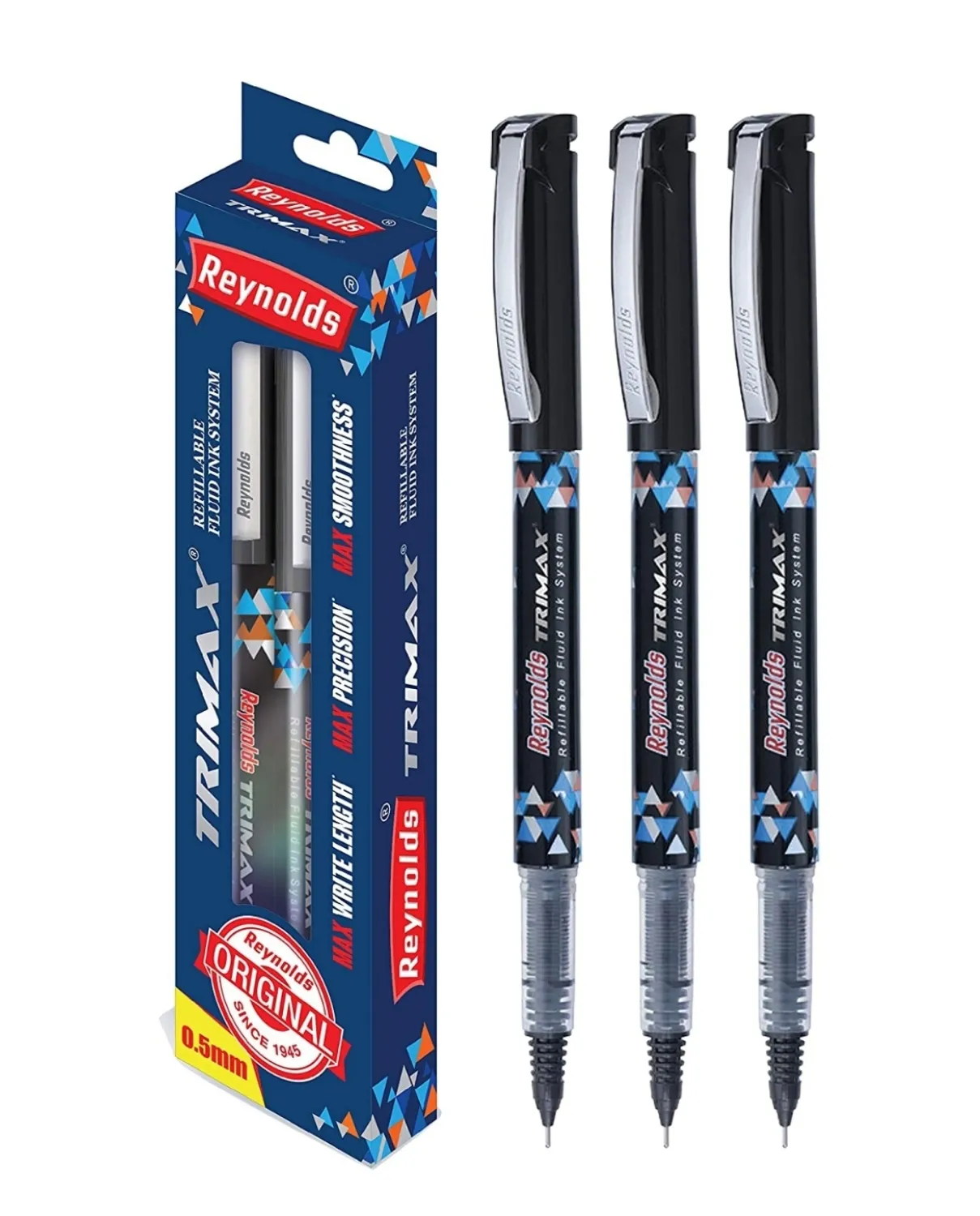REYNOLDS TRIMAX PEN (BLACK INK) - PACK OF 3