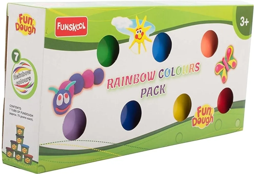 Funskool Fundough Rainbow Colours Multi Colour 7 Colours of Fun Dough