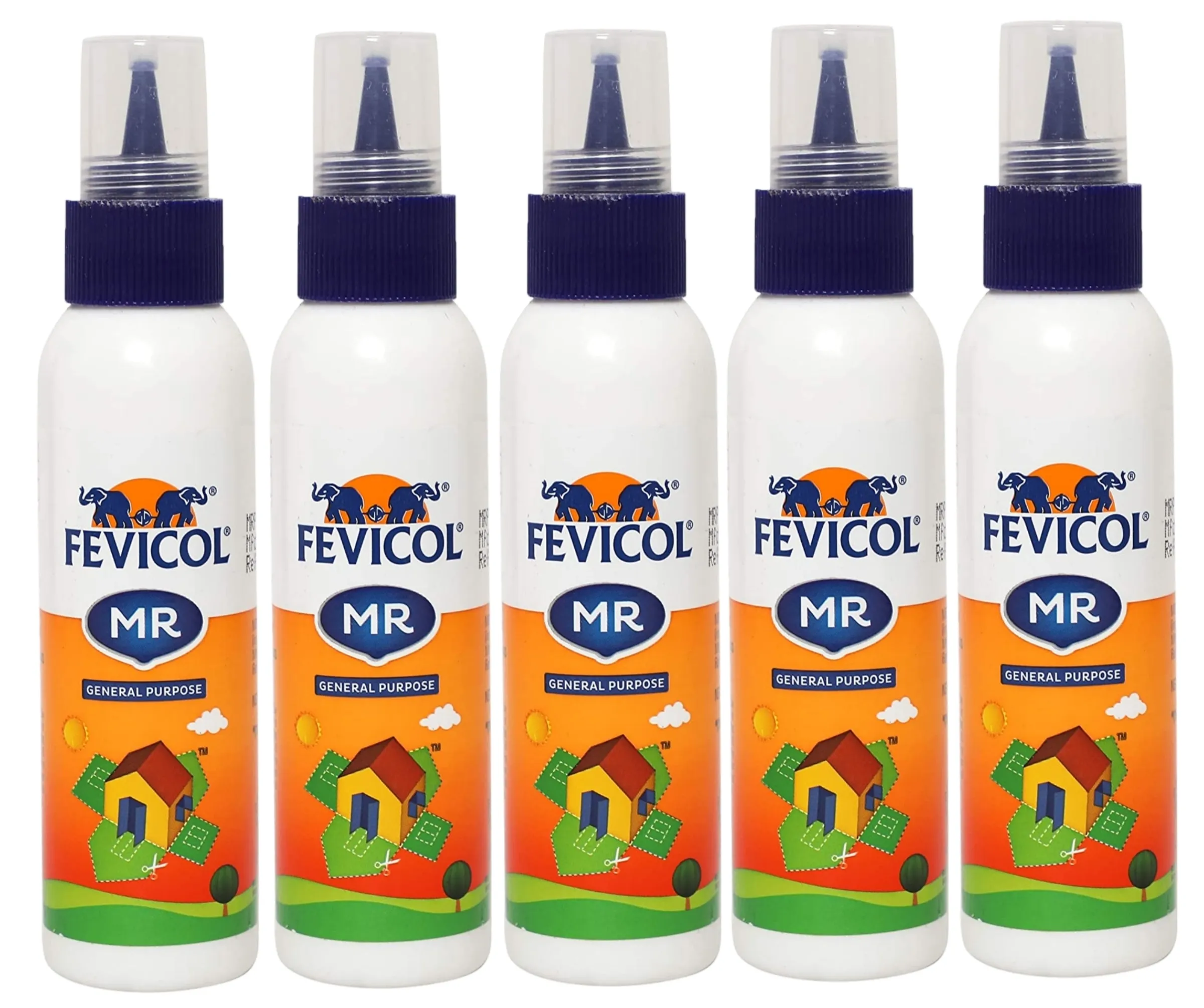 FEVICOL MR EASY FLOW SQUEEZE BOTTLE, 105 gm PACK OF 5