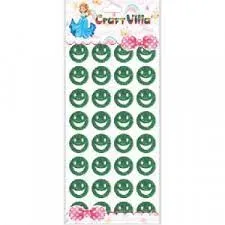 Craft Villa A5 Glitter Self Adhesive (Yellow Color) Eva Foam Sticker (Smiley Shape) Stickers for Craft , DIY, Scrapbooking and Decoration etc
