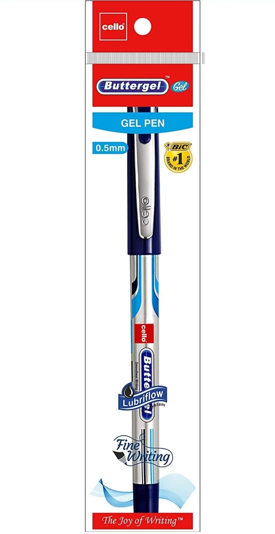 Cello ButterGel Gel Pen 0.5 mm Blue Pen 5 Pack of 1 Pen