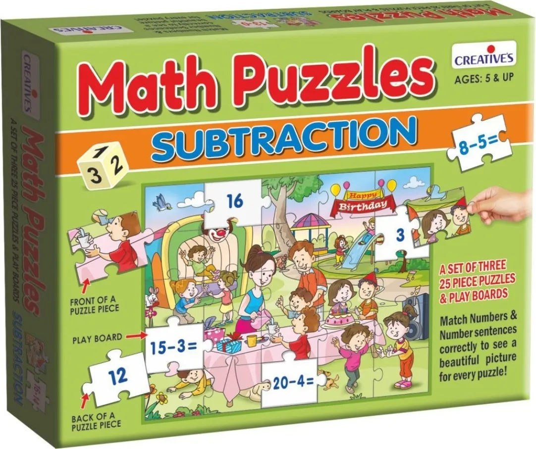 Creatives Math Puzzles Subtraction Mullti Colour