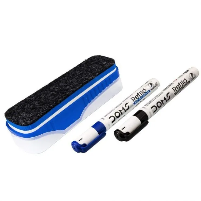 Doms Magnetic White Board Duster With 2 White Board Marker