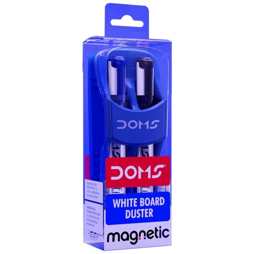 Doms Magnetic White Board Duster With 2 White Board Marker