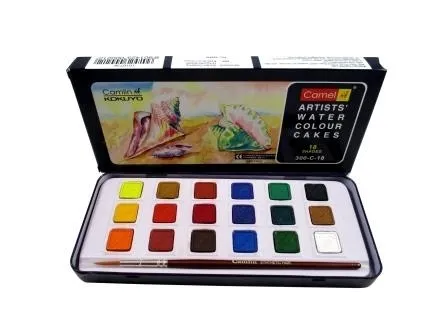 Camel , Camlin Artist Water Colour Cakes - 18 Shades  (Multicolor) Pack of 1 Box
