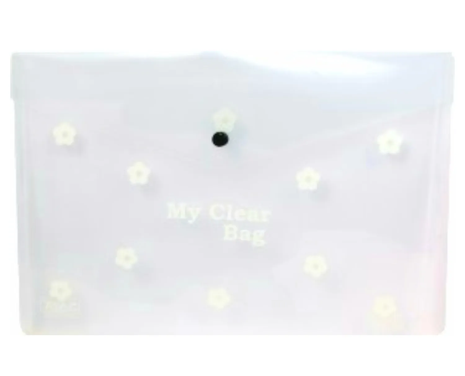 Saya My Clear Bag Flower, SY- 209F 1 Button Folder, 35.5X 25.5 cm, Pack of 4 , White Color
