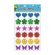Craft Villa Sparkle Glitter Self Adhesive (Multi Color) Eva Foam Sticker (Multi Shape) Stickers for Craft , DIY, Scrapbooking and Decoration etc