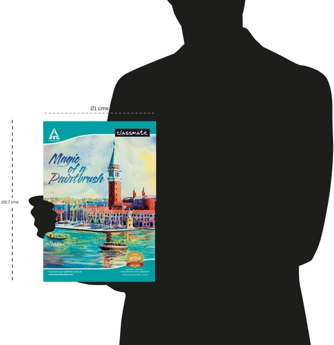 Classmate Unruled , Plane, Notebook, Without Lining, 140 Pages, 29.7 X 21 cm, Pack of 1