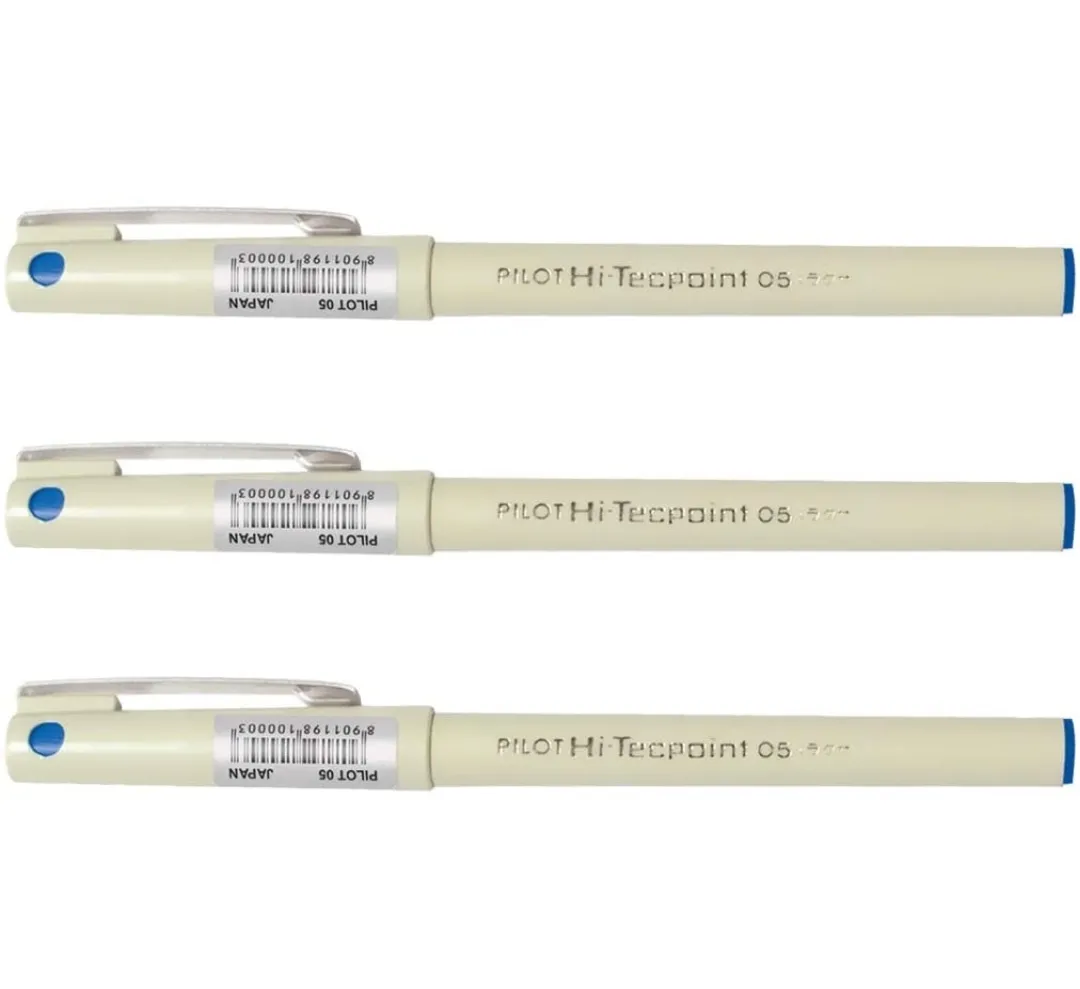 PILOT HI-TECHPOINT 05 SUPER VALUE BLUE PEN, 0.3 mm PACK OF 3