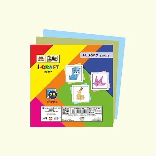 Lotus I - Craft Paper, Glaze Series, Square Paper, Multi Color, 14.8 X 14.8 cm, 25 Packs (1 Pack of 25 Sheets)
