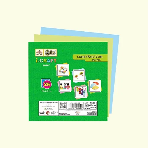 Lotus I - Craft Paper, Glaze Series, Square Paper, Multi Color, 14.8 X 14.8 cm, 25 Packs (1 Pack of 25 Sheets)