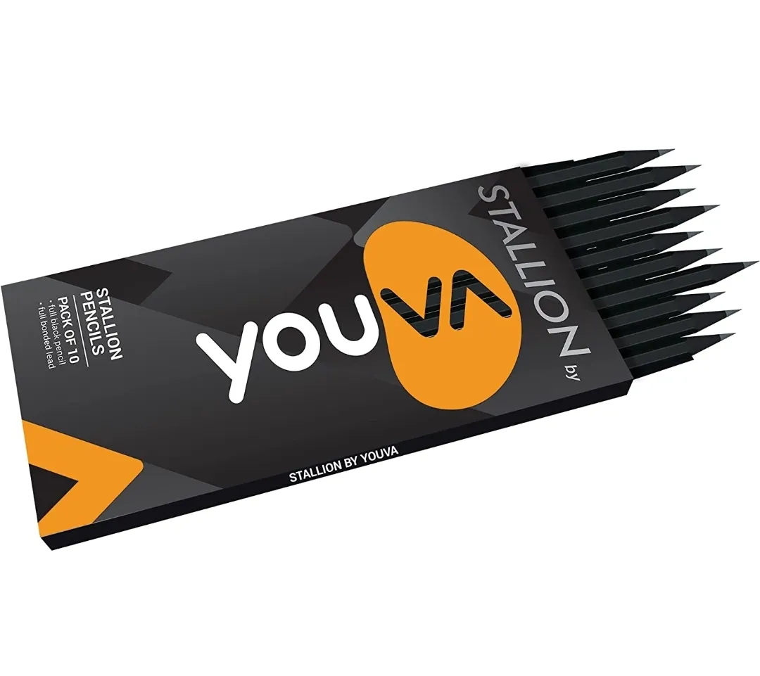 Navneet Youva Stallion Pencil Super Black Lead (1 Pack of 10 Pencils)