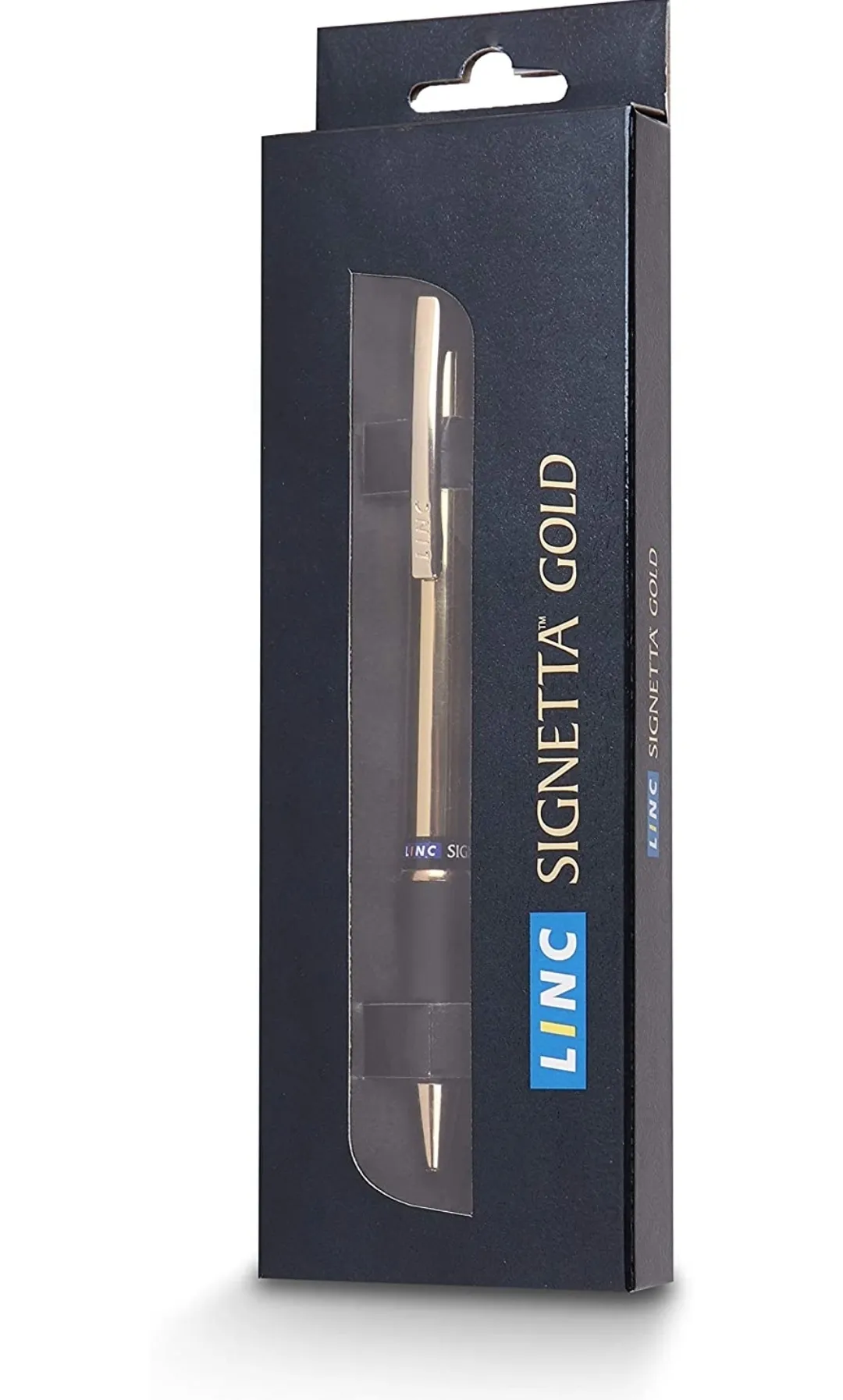Linc Signetta Gold Ball Pen ,Blue Pen, 0.7 MM, Pack of 5 Pen