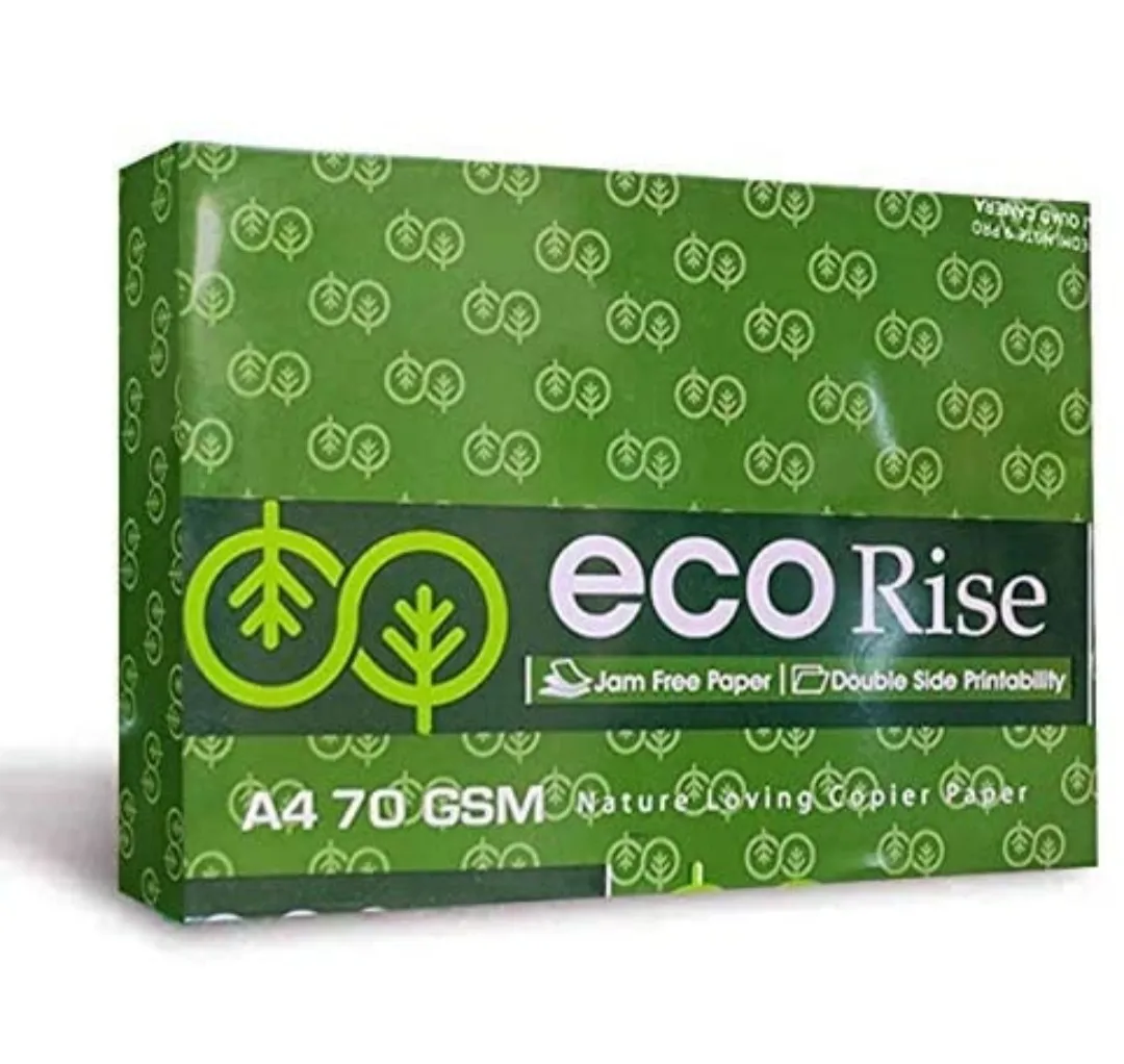 Eco Rise Printing Copy A4 Size JK Paper Eco Tree Friendly 70 GSM 500 Sheet Pack of 8