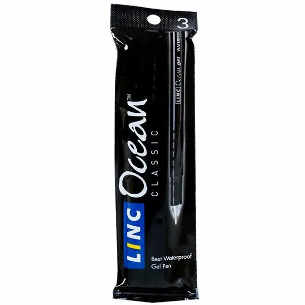 Linc Ocean Classic Gel Pen, Black, Pack of 3