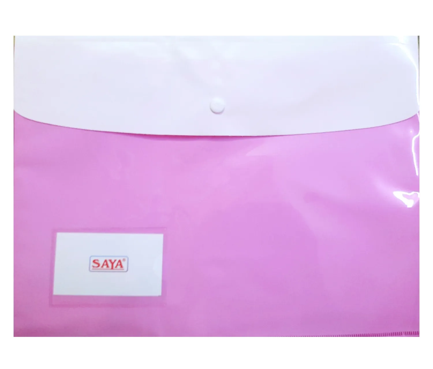 Saya Eco Double Pocket Clear Bag, SY - 308, Pink Color, Pack of 1