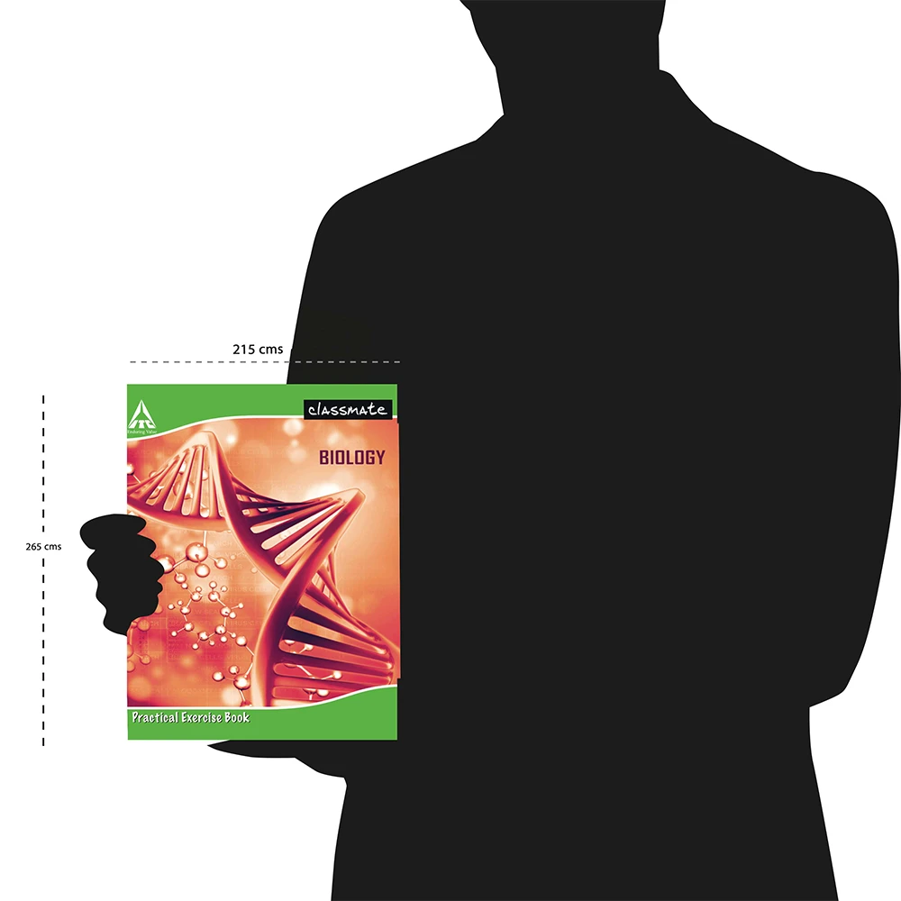 Classmate Biology Practical Notebook Hard Cover Single Line/Blank 108 Pages 26.5X21.5cm Pack of 1
