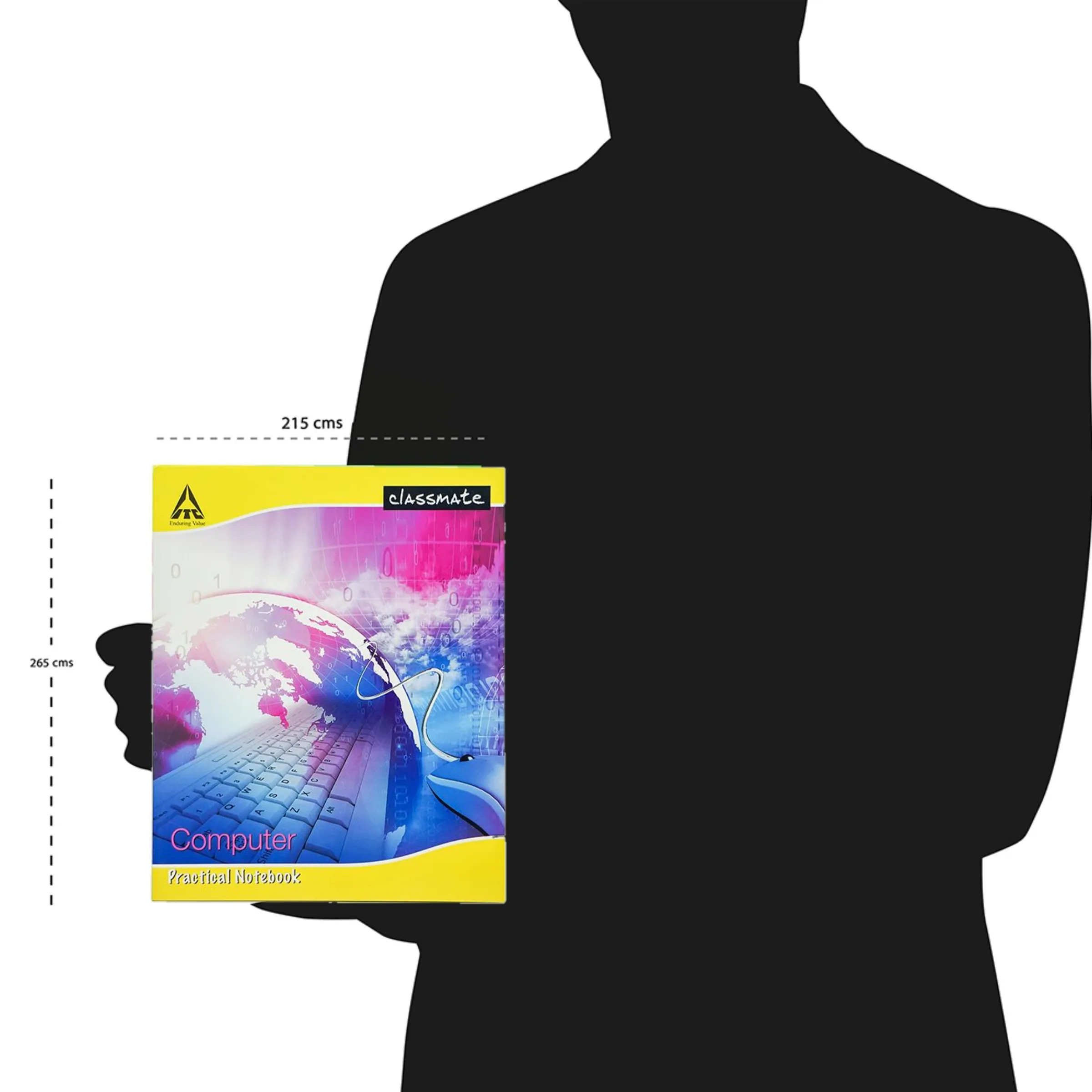 Classmate Computer Practical Notebook Hard Cover Single Line/ Blank 108 Pages 26.5X21.5cm Pack of 1