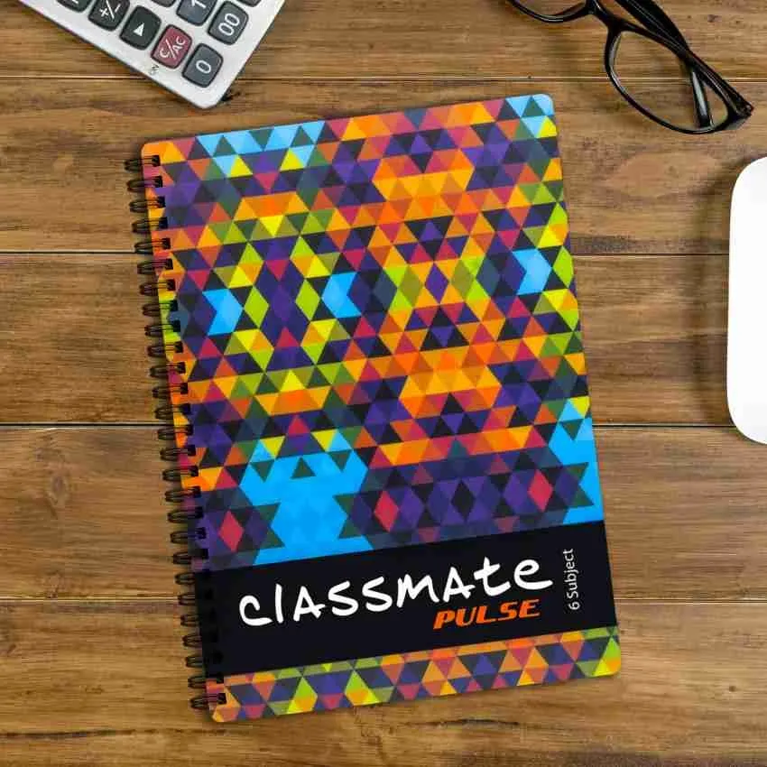 Classmate Pulse Notebook Soft Cover 6 Subject Spiral Binding Notebook Unruled 29.7 X 21 cm 300 Pages Pack of 1