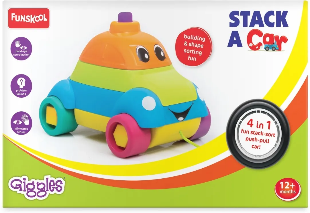 Funskool Giggles Stack A Car Stack it Fit it Pull it