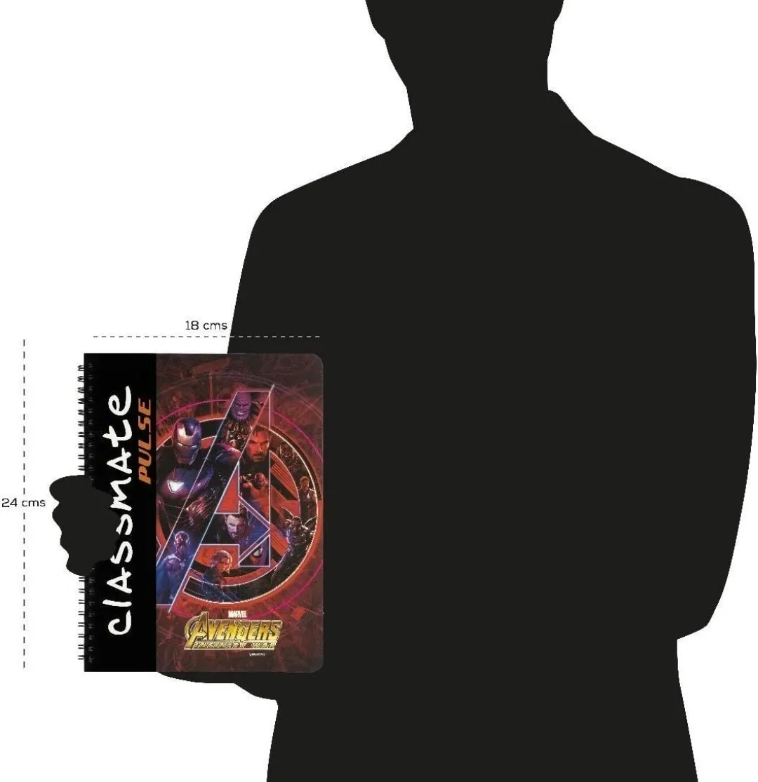 Classmate Pulse Spiral Notebook 240 mm X 180 mm Soft Cover Single Line 180 Pages Pack of 1