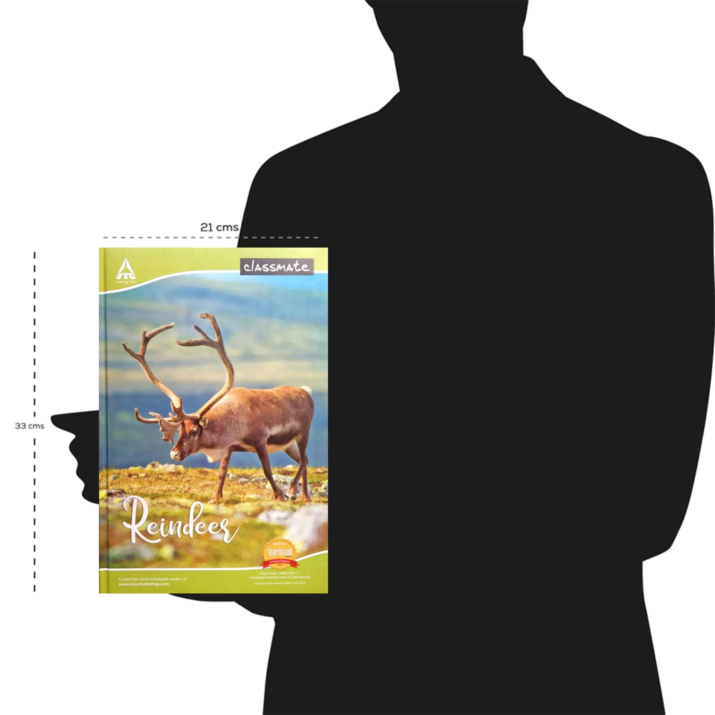 Classmate Long Notebook Hard Cover Single Line 400 Pages 33X21 CM Pack of 1