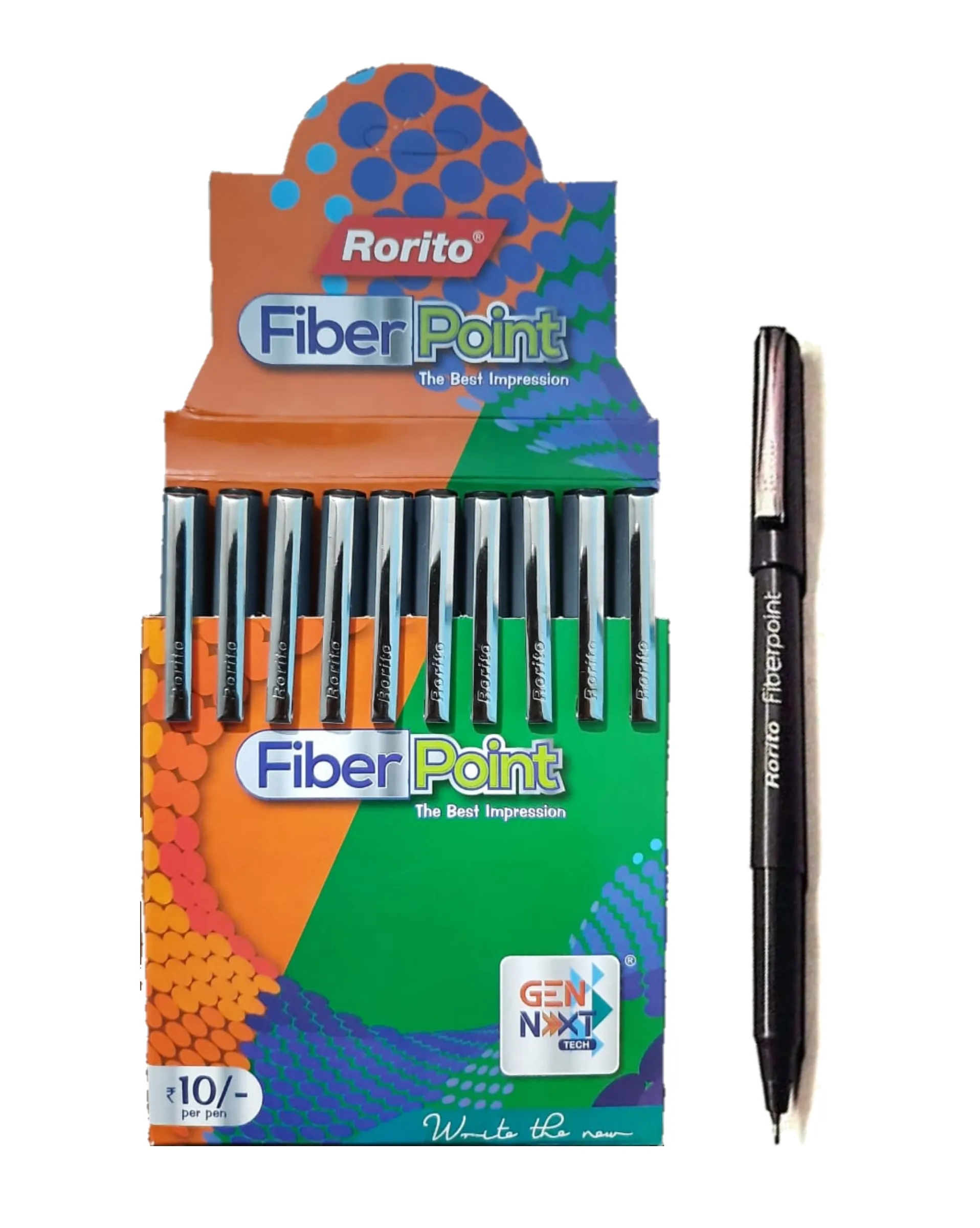 Rorito Fiber Point Black Pilot Pen Pack Of 10