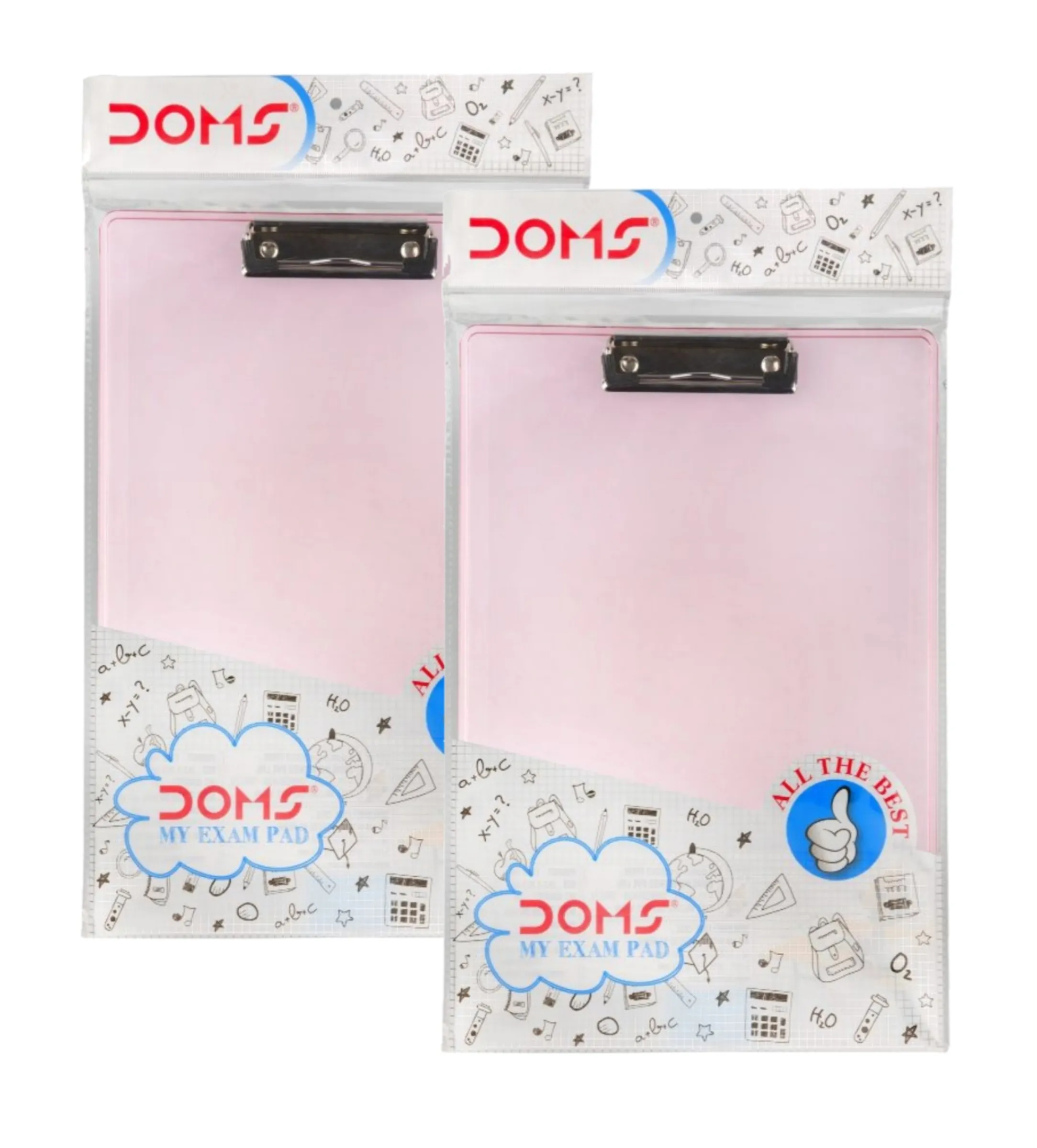 Doms My Exam Pad Non Toxic Plastic Board 24.5 cm X 36.5 cm (Pack of 2)