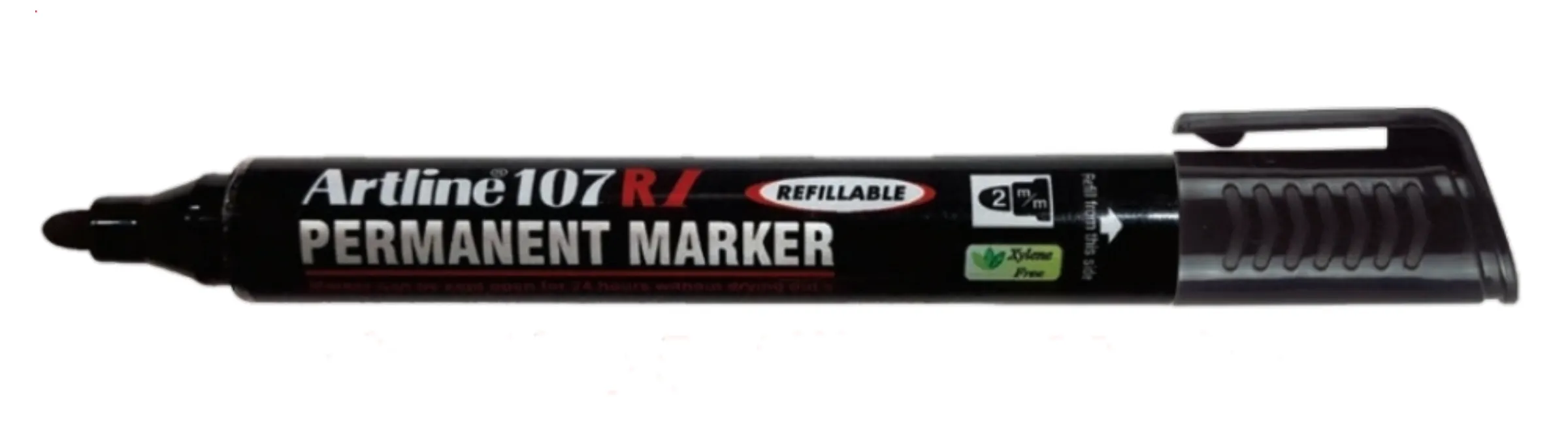 Artline Permanent Marker 107 RI Black Refillable Pack of 5 Marker